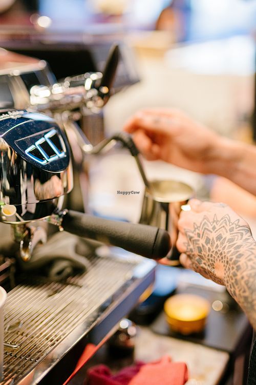 coffee in the making at Brammibal's Donuts - Alexanderplatz in Berlin