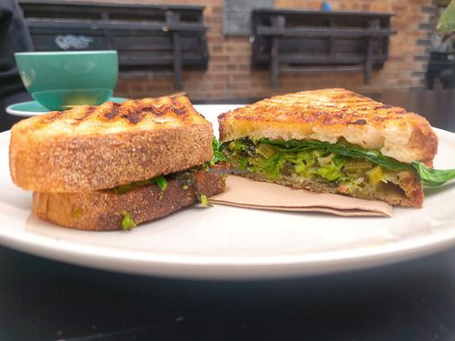smashed pea sandwich at OAT in London