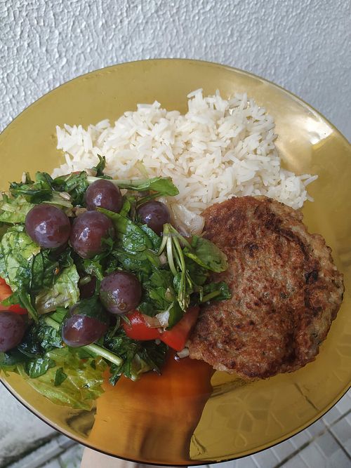 Hamburguer de grão de bico at Evegan in Belo Horizonte