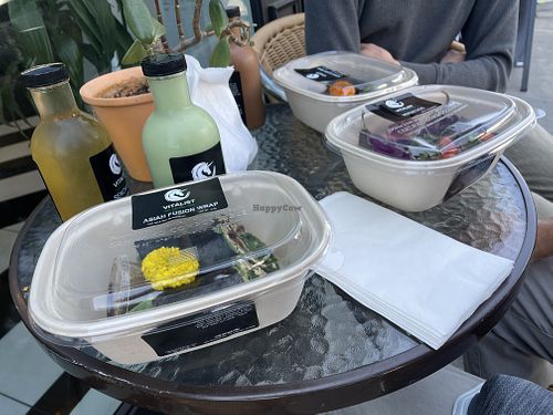 Sidewalk seating during pandemic at Vitalist Food in Los Angeles