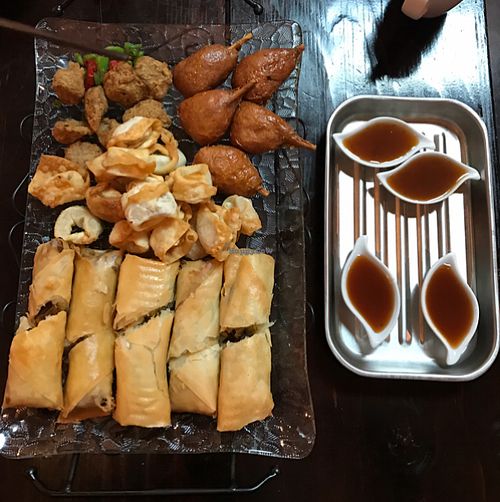 sampler plate at Panz Veggie Restaurant in Vancouver