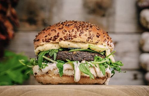 New original vegan burger at Submarine burger in Zagreb