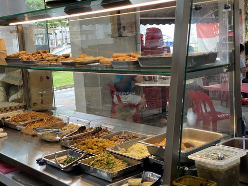 Mixed vegetables rice and noodles  at Ci Su Vegetarian 慈素素食 in Northeast Singapore