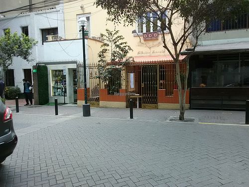 Exterior view from across the street at Canela and Panela in Lima