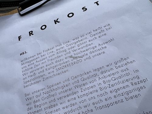 menu  at Frokost Hos Line in Kassel