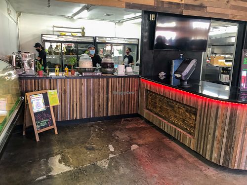 Juice bar at Plant Based Cartel in Los Angeles