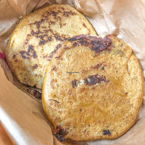 Bean and Cheese Pupusas at Plant Based Cartel in Los Angeles