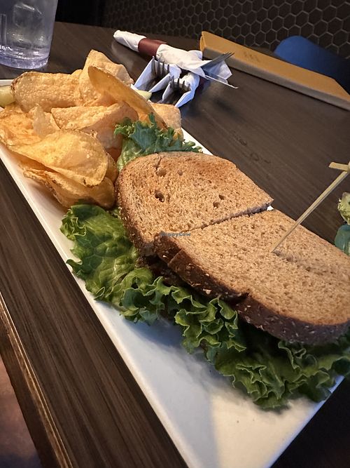 Turkey avocado club made vegan (basically veggies)  #Veganuary at The Good Life Cafe in Park Rapids