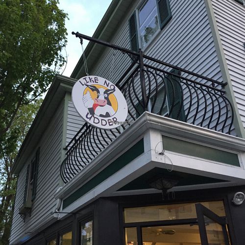 sign  at Like No Udder in Providence