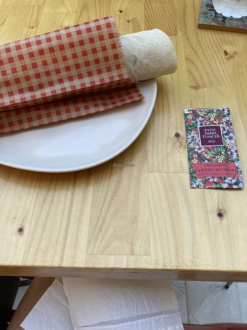 Tempeh wrap. Delicious!  at Pumpkin Cafe in Antalya