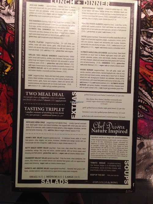 Aug 10, 2016 menu at Eden Alley Cafe in Kansas City