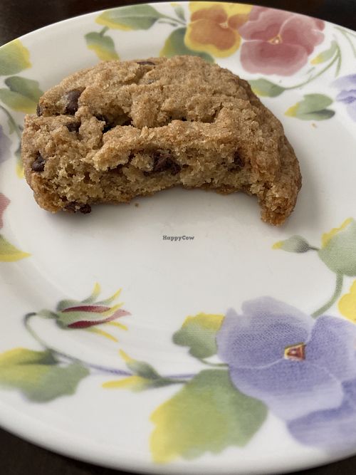 Couldn’t wait to get home, had to try this choc chip cookie   at Baked Vegan Sweets in Long Beach