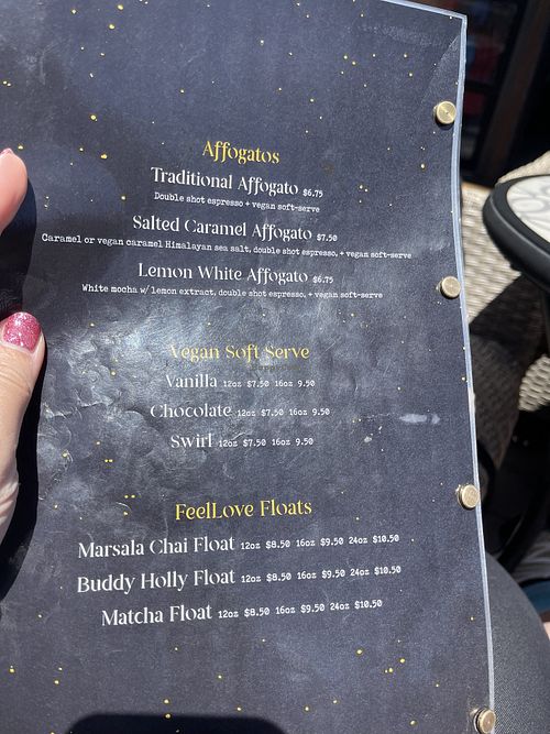 Menu  at FeelLove Coffee in Springdale