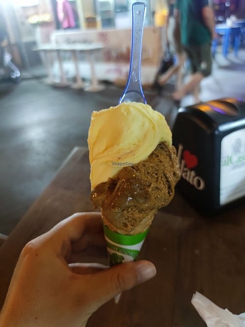 Tangerine and coffee at Gelateria Al Cassaro in Palermo