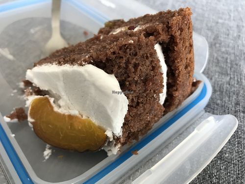 Peach chocolate cake  at Carls Laden in Leipzig