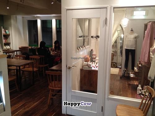 Main restaurant area and indoor clothing store. at Vegan Cafe - Mondano in Hiroshima