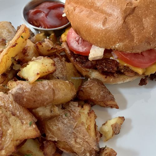 Smash burger  at MILA in Vancouver