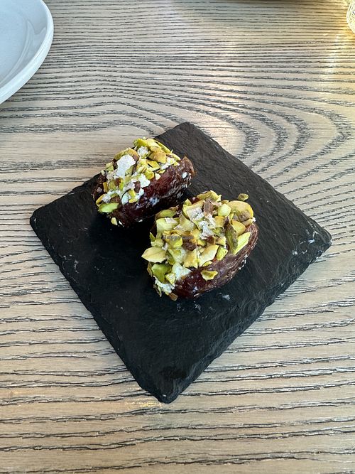 Stuffed dates   at MILA in Vancouver