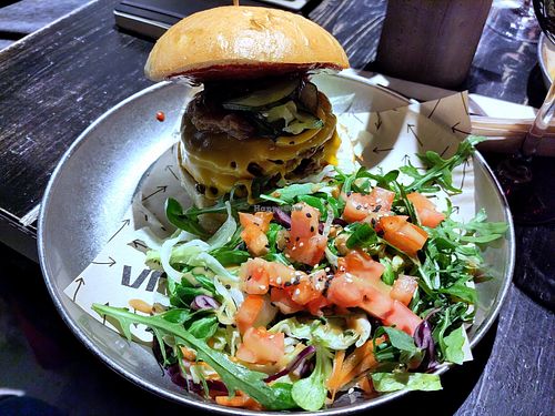 Double smashed burger at Vrutal - Poblenou in Barcelona