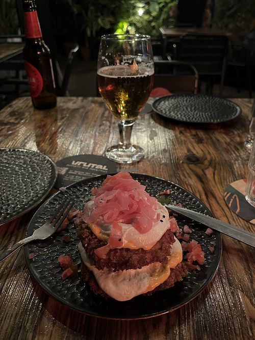 Fried green tomatoes  at Vrutal - Poblenou in Barcelona