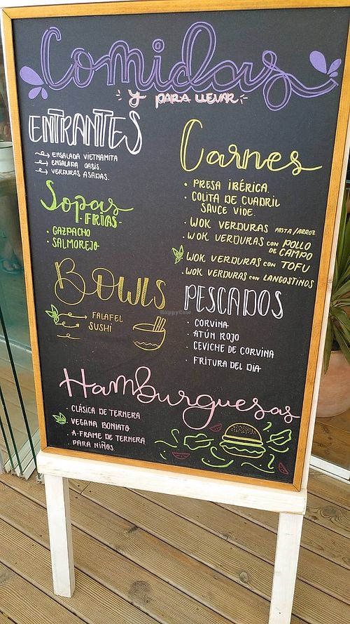 Menu 1 at A-Frame Oasis in El Palmar De Vejer