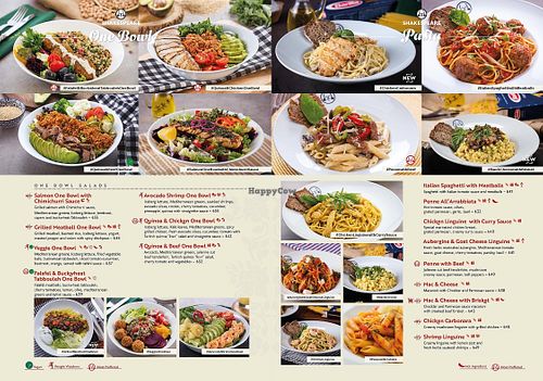 Menu showing vegan items  at Shakespeare in Antalya