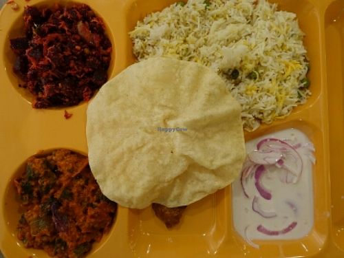 Brayani rice set with beetroot and lady finger at SIN - Kaveri Vegetarian - T2 in East Singapore