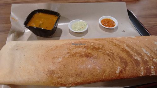 Onion dosa, wasn't sure about the dips, they got left at SIN - Kaveri Vegetarian - T2 in East Singapore