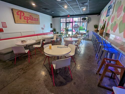 The dining room at Pepitas Vegan Taqueria in Denton