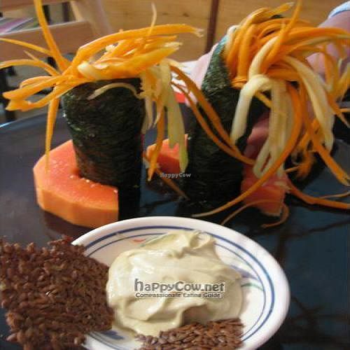 Nori Rolls with Wasabe Sauce at Living Food Cafe at Wellness House in Phuket