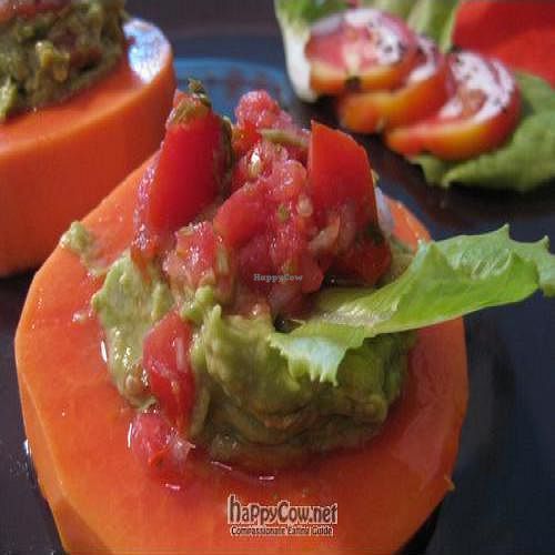 Papaya Rings with guacamole at Living Food Cafe at Wellness House in Phuket