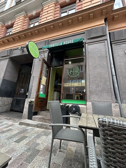 Outside the restaurant   at Tortilla House in Helsinki