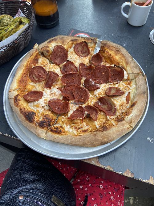 Pepperoni pizza   at Salvaxe in Mexico City
