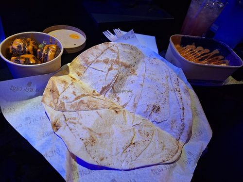 From the Falafel Guys Menu. Hummus, Pitta and Falafel  at Pixel Bar in Leeds