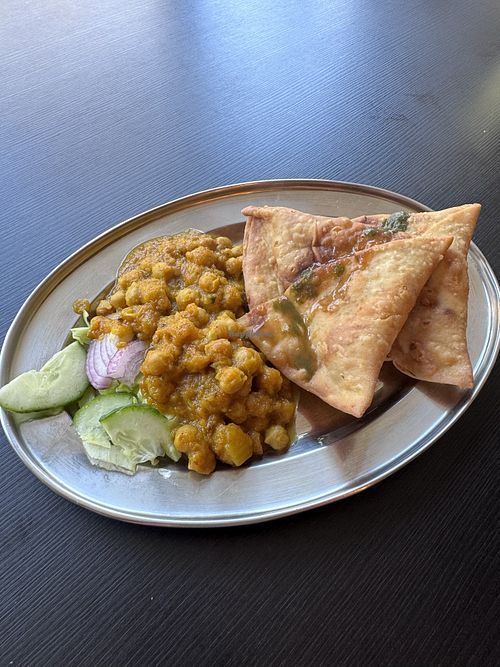 Samosa meal for one   at Vegan and Veg Cafe in Glasgow