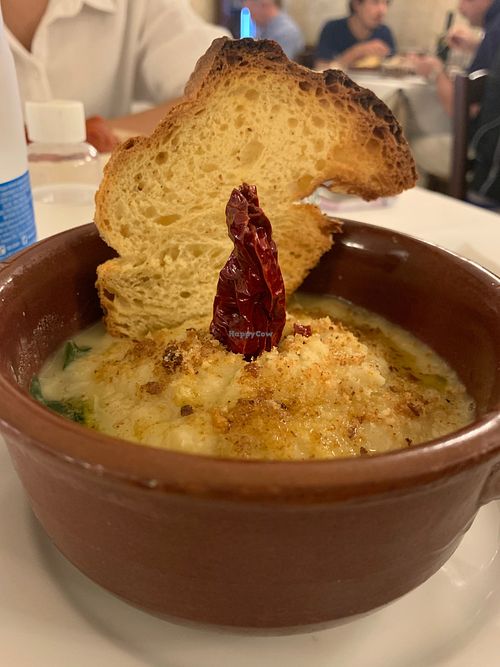 Fave, cicoria e peperone (broad beans, chicory and sweet pepper) at Trattoria Lucana in Matera