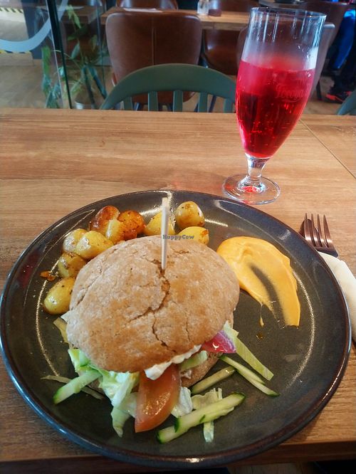 Vegan burger at Fríða Kaffihús in Klaksvik