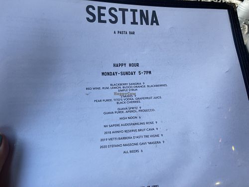 Menu   at Sestina in New York City