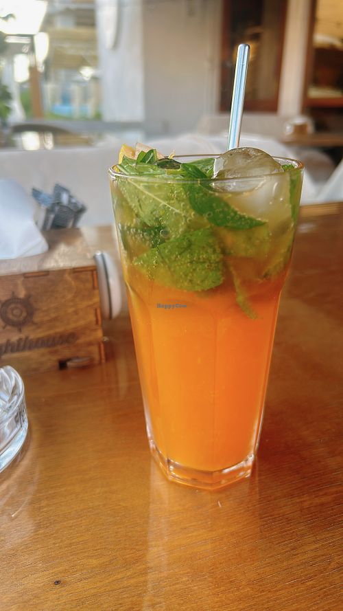 mango passion fruit lemonade  at Lighthouse in Karakol