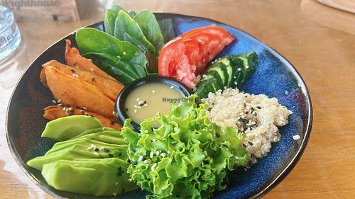 avocado bowl (no egg!)  at Lighthouse in Karakol