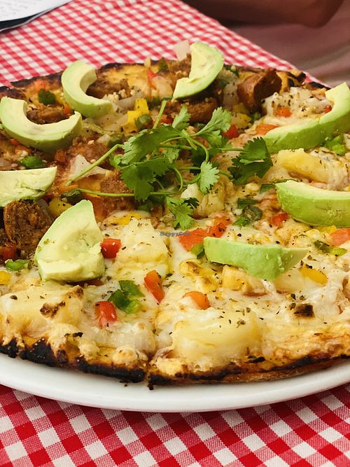 Vegan Half & Half Pizza (Half Beyond Sausage / Half Vegan Cheese)  at Stella Glenwood in Durban