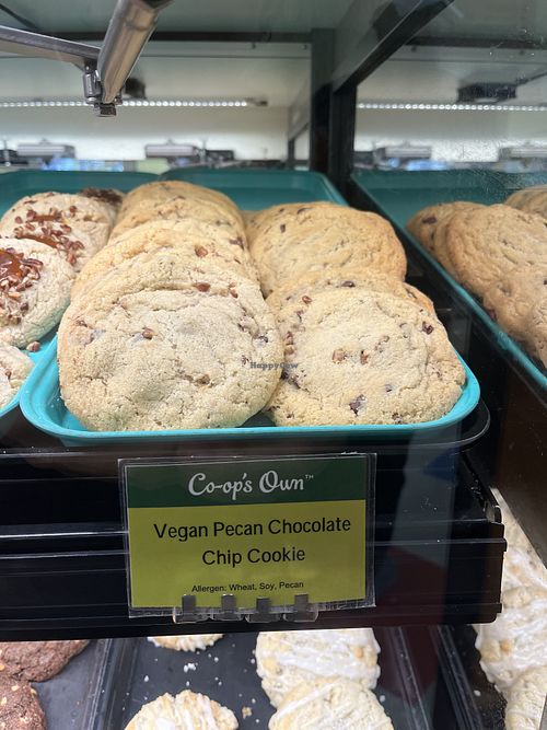 1 vegan baked option marked in case  at People's Food Co-op in La Crosse