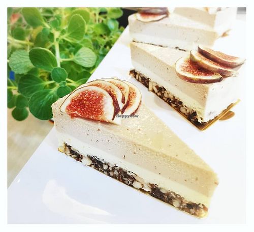 Seasonal - fresh fig and orange vegan cheesecake  at The Missing Piece in Hong Kong Island