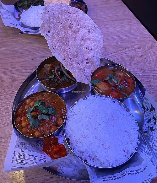 Vegan curries (18€)  at Ganesh in Brussels