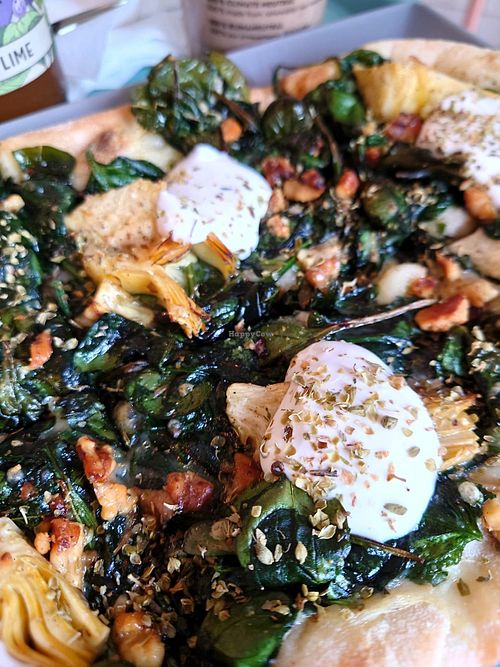 Spinach Artichoke pinsa at Tolstoy in Vienna