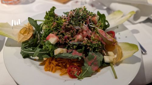 Tasty salad with raspberry dressing at Hotel Farchauer Mühle in Schmilau