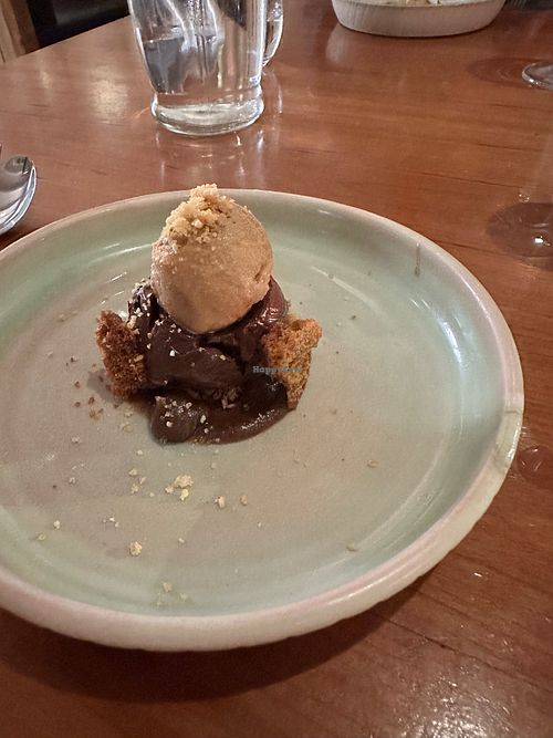 chocolate, coffee, "honey"comb dessert at Kota Restaurant in Porthleven