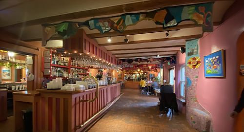The bar area at La Choza Restaurant in Santa Fe