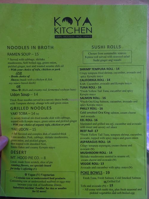  at Koya Kitchen in Welches