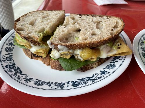 Warm pesto sandwich   at Vida's Plant Based Butcher in Columbus